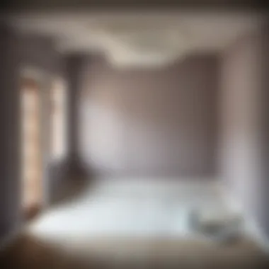 A room with freshly painted walls, highlighting the drying process