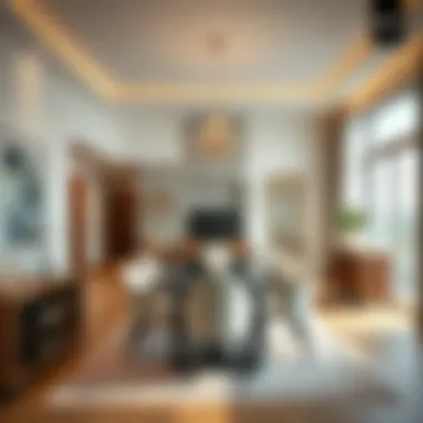 Elegant dining space in open concept layout