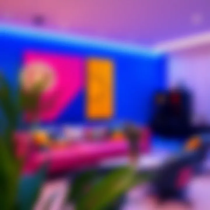 Modern lif design with vibrant colors and geometric shapes