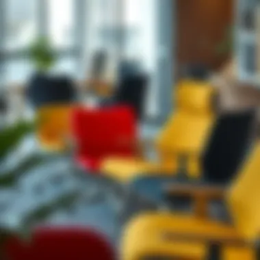 Ergonomically designed colorful chairs in a modern setting