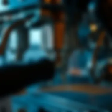 An espresso machine with intricate details highlighting its components