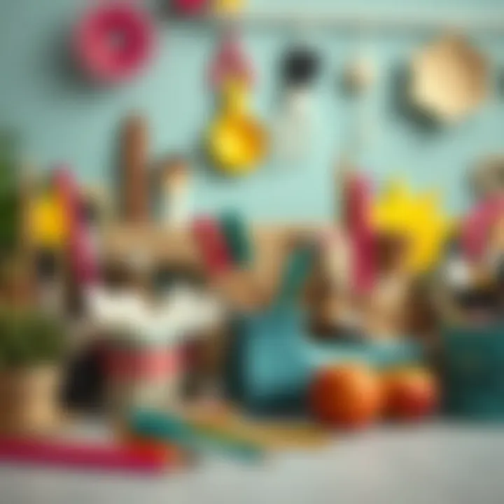 Colorful and organized home decor supplies