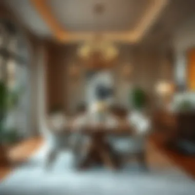 Elegant dining area with unique furnishings