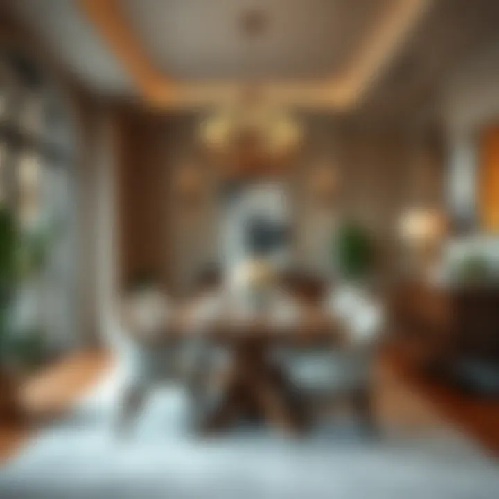 Elegant dining area with unique furnishings