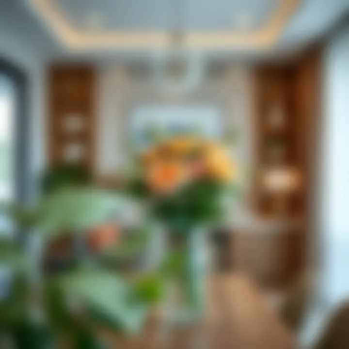 An elegant display of flowers harmonizing with modern decor