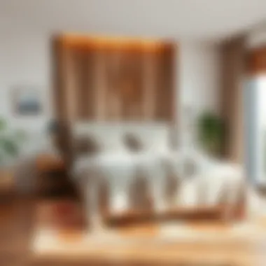 Stylish bedroom with coordinated textiles