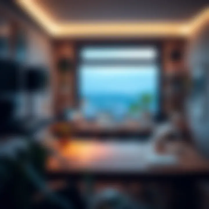 Aesthetic workspace arranged for productivity