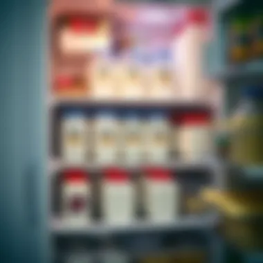 A well-organized refrigerator displaying stored kefir