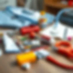 Creative DIY doctor costume materials laid out on a table