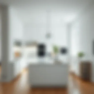 Bright white kitchen enhancing spaciousness
