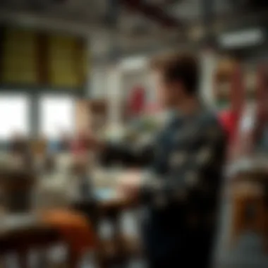 An expert demonstrating various paint application techniques in a workshop.