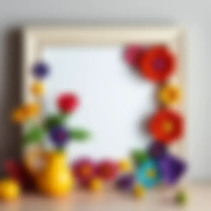 Colorful felt decorations for picture frames