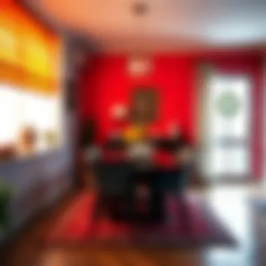 An inviting dining area illuminated by bright colors