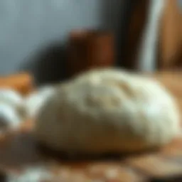 Artisan bread dough on a wooden surface