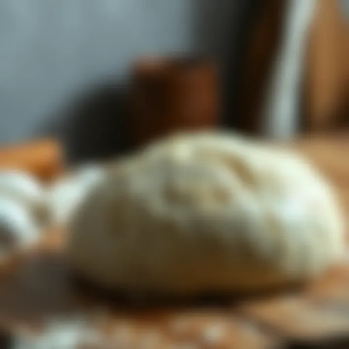 Artisan bread dough on a wooden surface