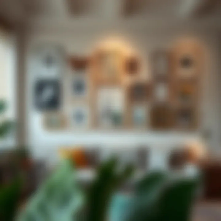 A beautifully arranged gallery wall featuring various styles of frames.