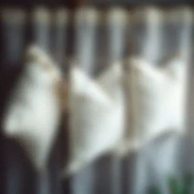 Freshly cleaned cushion covers hanging to dry