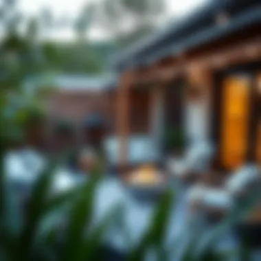 Creative garden decoration with outdoor furniture