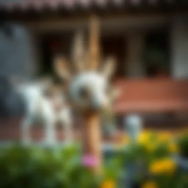 Rustic garden art made from recycled materials