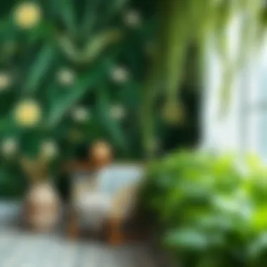 Lush garden wallpaper bringing outdoor beauty indoors