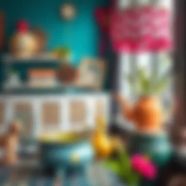 Colorful decorative items made from repurposed objects