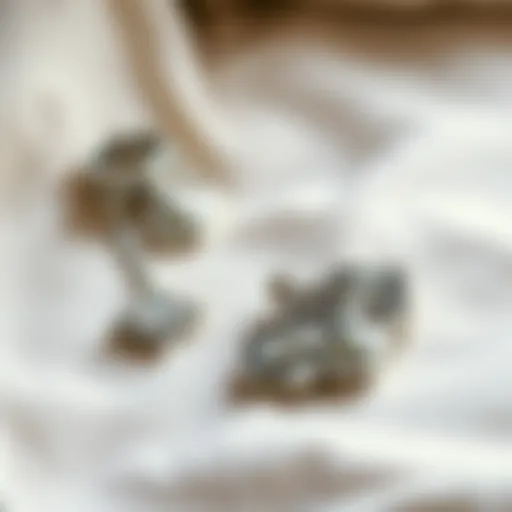 Shining silver jewelry on a soft cloth