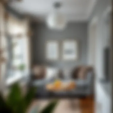 A cozy corner with gray accents and complementary colors.