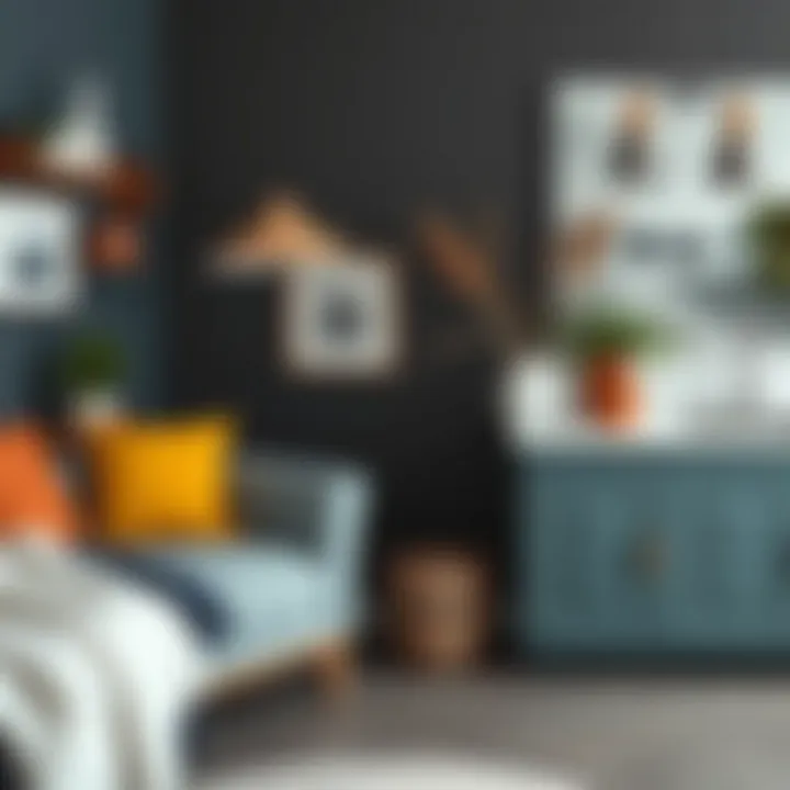 Complementary colors paired with gray in a design layout