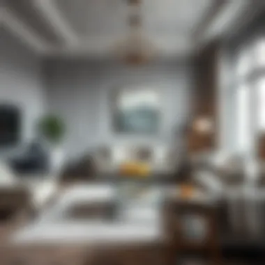 Living room decorated with gray tones