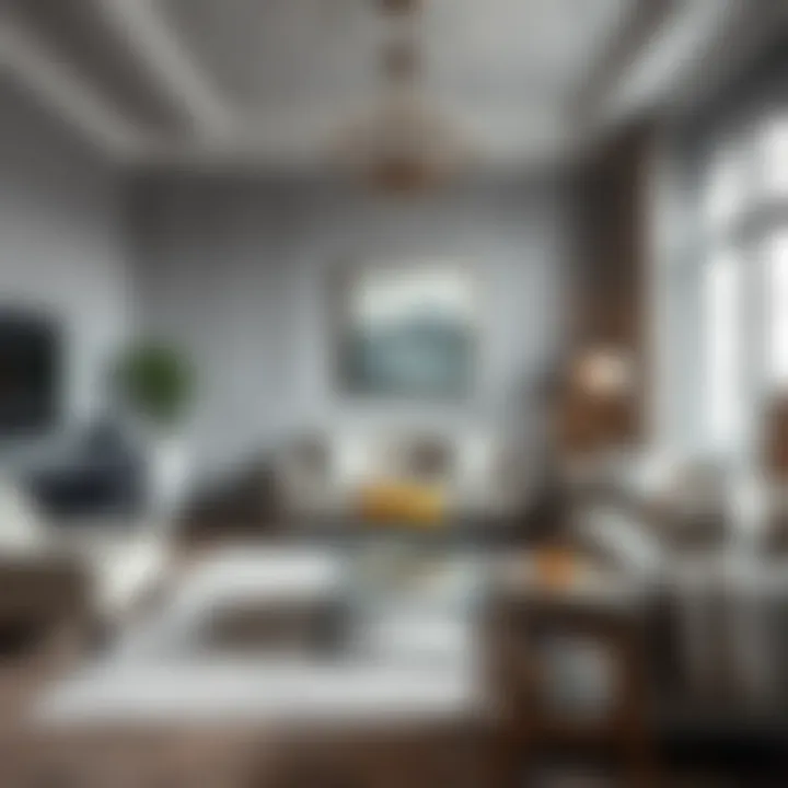 Living room decorated with gray tones