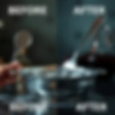 Transformation of Silver: Before and After Cleaning Before and after silver cleaning