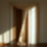 Elegant fabric draped over a door