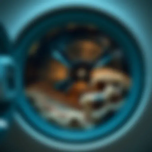 Fine Carpet in Washing Machine Washing machine with a fine carpet inside