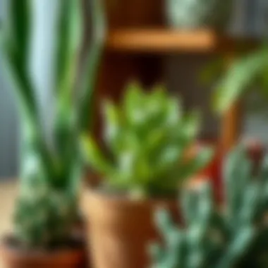 Indoor decor featuring a stylish leaf cactus arrangement