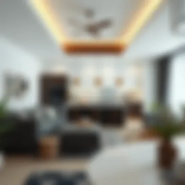 Spacious living area with integrated kitchen