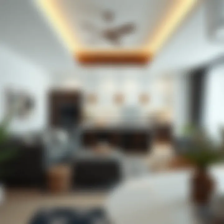 Spacious living area with integrated kitchen