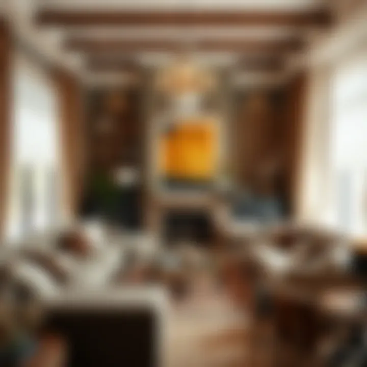 A cozy living room decorated with brown tones and natural elements