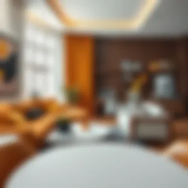 Stylish combination of brown and yellow in interior design