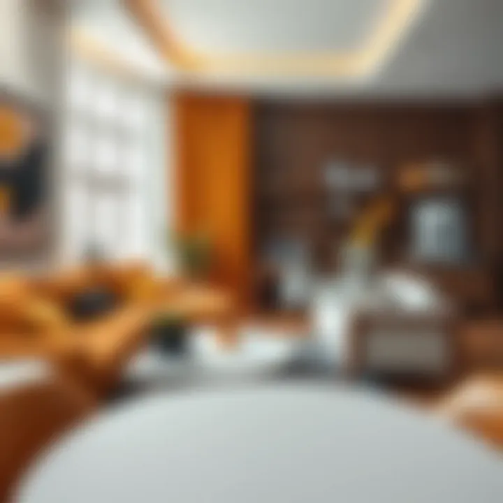 Stylish combination of brown and yellow in interior design