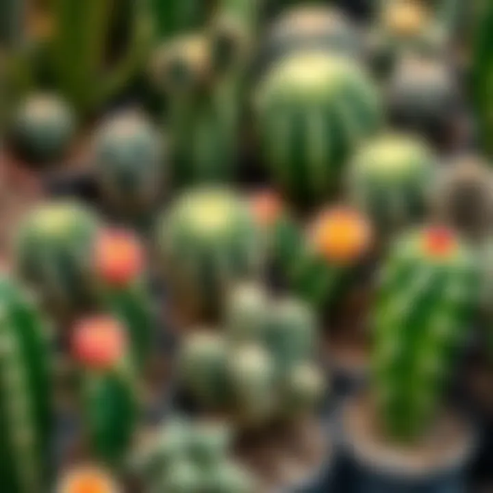 Diverse Cactus Species A vibrant collection of various cactus species showcasing their unique shapes and colors