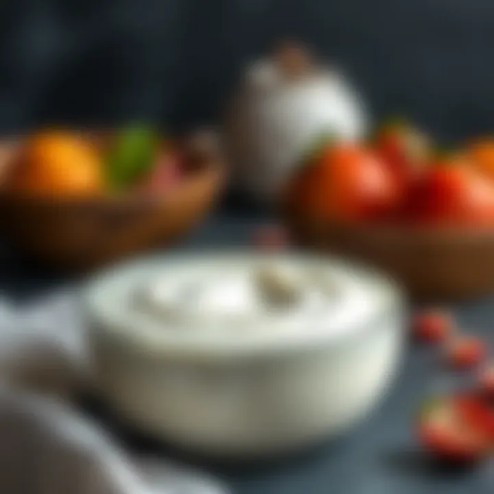 A smooth yogurt texture in a bowl