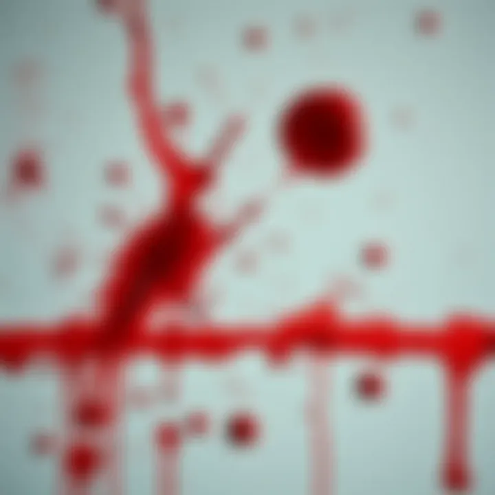 Different surfaces affected by blood stains