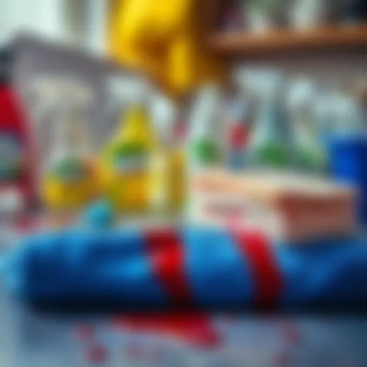 Various cleaning agents for blood stains