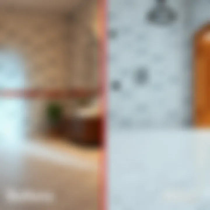 Before and after comparison of grout cleaning