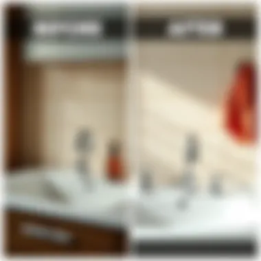 Before and after cleaning with baking soda