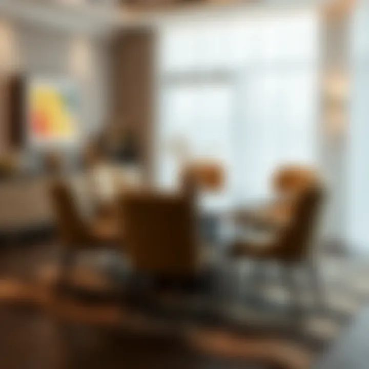 Elegant dining area featuring a square extendable table