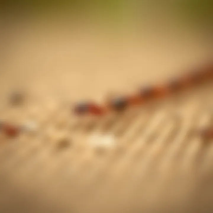 Ants marching in a line