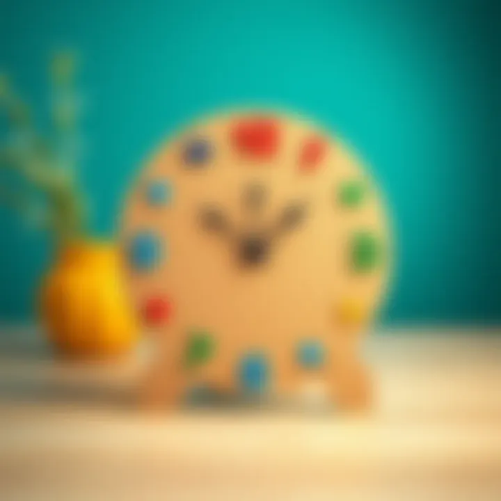 Colorful cardboard clock template