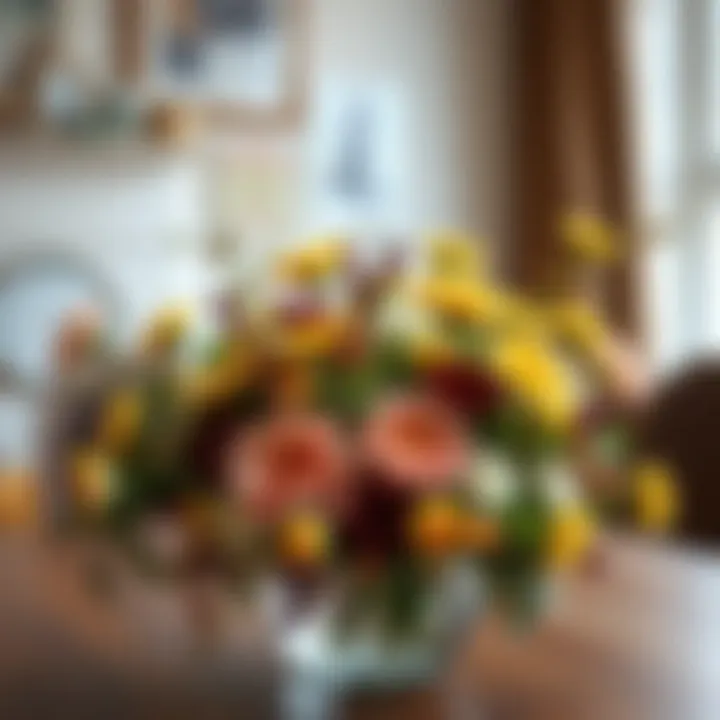 Charming Indoor Floral Arrangement Indoor arrangement featuring November blooms