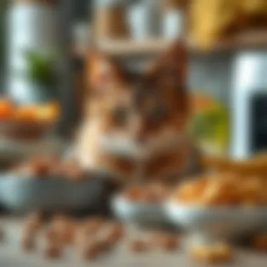 A selection of nutritious cat food